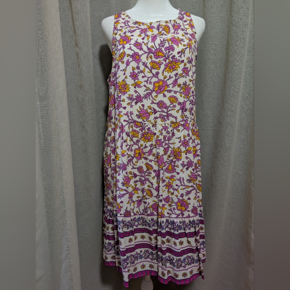 Fully Lined Old Navy Floral Dress. Medium. Pink Yellow Purple